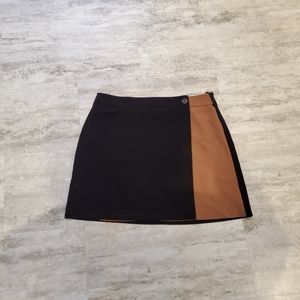 Eloquii Black and Tan Wrap Skirt